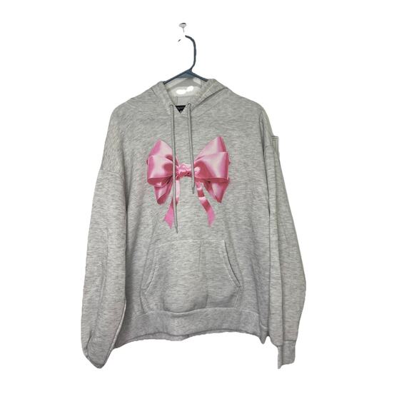 Harper & Ivy Popover Super Soft Plush Hoodie Bow Detail “High Maintenance” SizeM - Picture 1 of 7